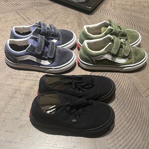 Vans Kids Sneaker bundle- Blue, green, black
